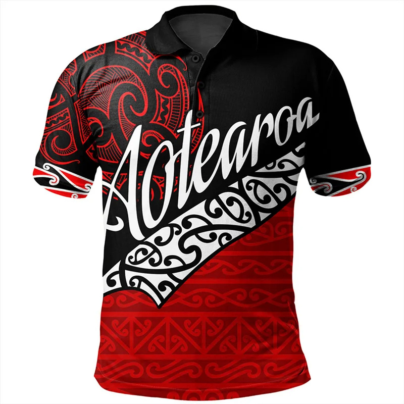Mens Fashion Rugby Shirts - ZEALSKIANZフラグポロシャツ,手押し模様,3Dラグビー,印刷,新品
