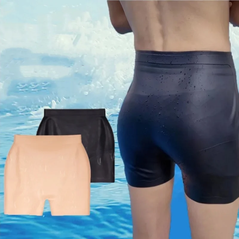 Swim Trunk Shorts - 水泳パンツ シリコーン防水 メンズ レディース ラバートランクス スイムボクサーショーツ