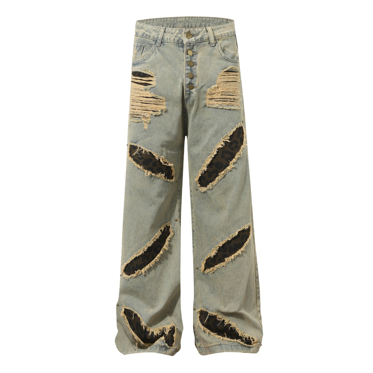 Men'S Fashion Khaki Pants - アメリカンファッション 18ss ウォッシュ加工 ワイドレッグ スロープホール クラシックカラー