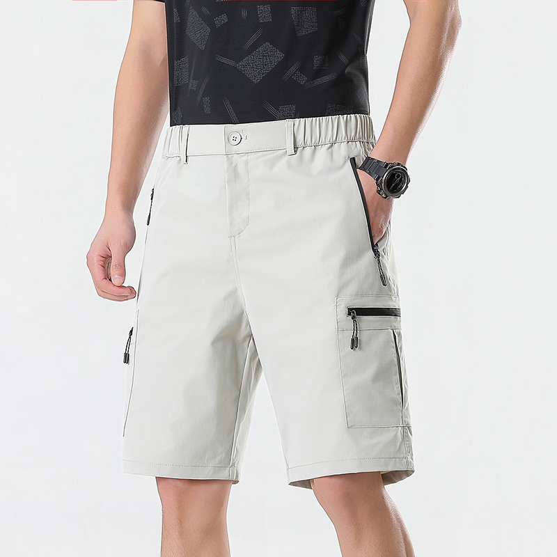 Men'S Fashion Trousers - メンズカーゴショーツ膝丈パンツジッパーポケット付きサマー速乾ショーツクライミングジョガー伸縮性ウエストスポーツウェア