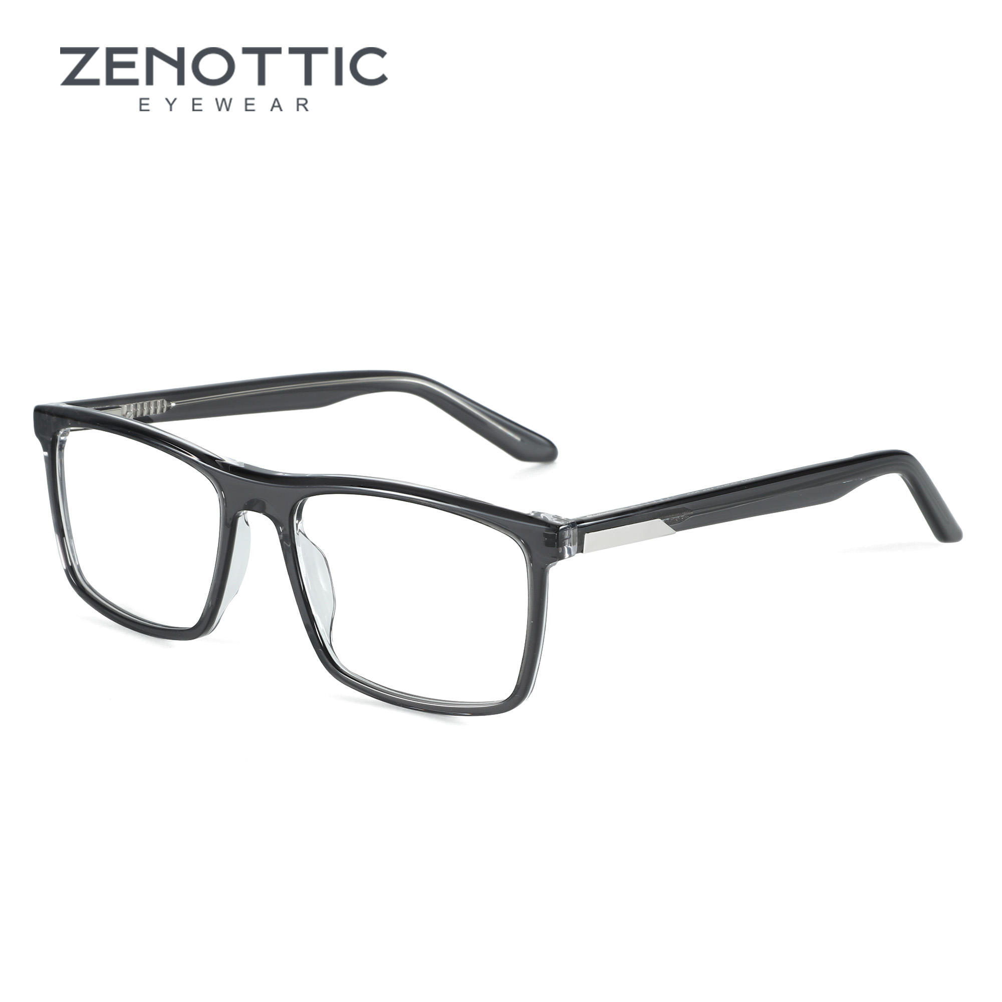 Men'S Fashion Non Prescription Glasses - Zenottic-acetate光学メガネ,大きな四角いフレーム,滑らかなスプライシング,非処方メガネ,ファッショントレンド,1986