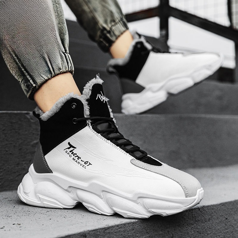 Men'S Fashion Deals - メンズ用レースアッププラットフォーム暖かい冬用ハイカットブーツ、快適なY2Kファッション、クラシックなオリジナル、格安デザイナーシューズセール