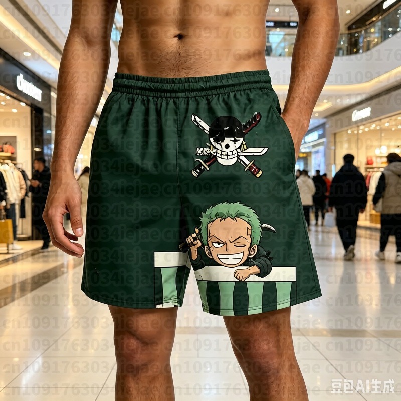Swim Trunk Shorts - ワンピース 3D プリントショーツ シャンクス サンジ ナミ