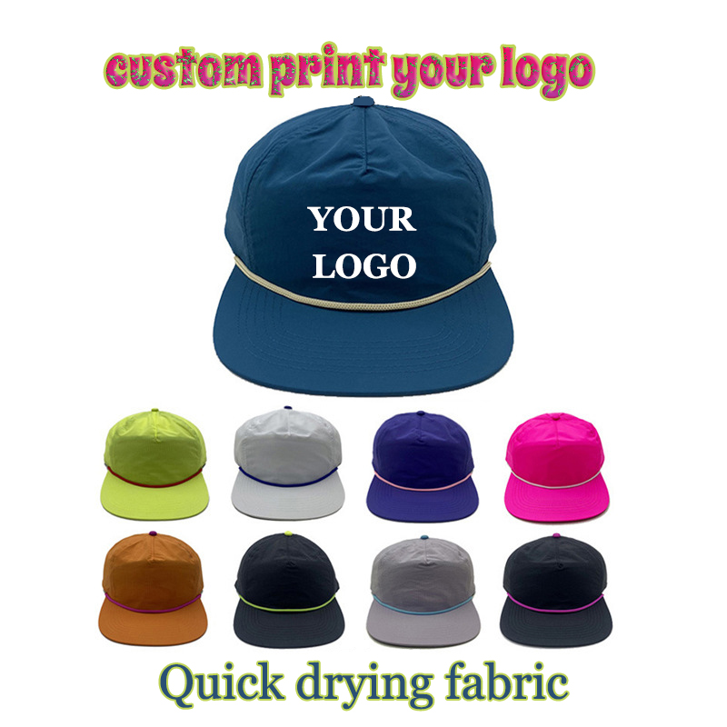Trucker Hat Cap - 速乾性 軽量 薄型 フラットブリム 5パネル ベースボールキャップ