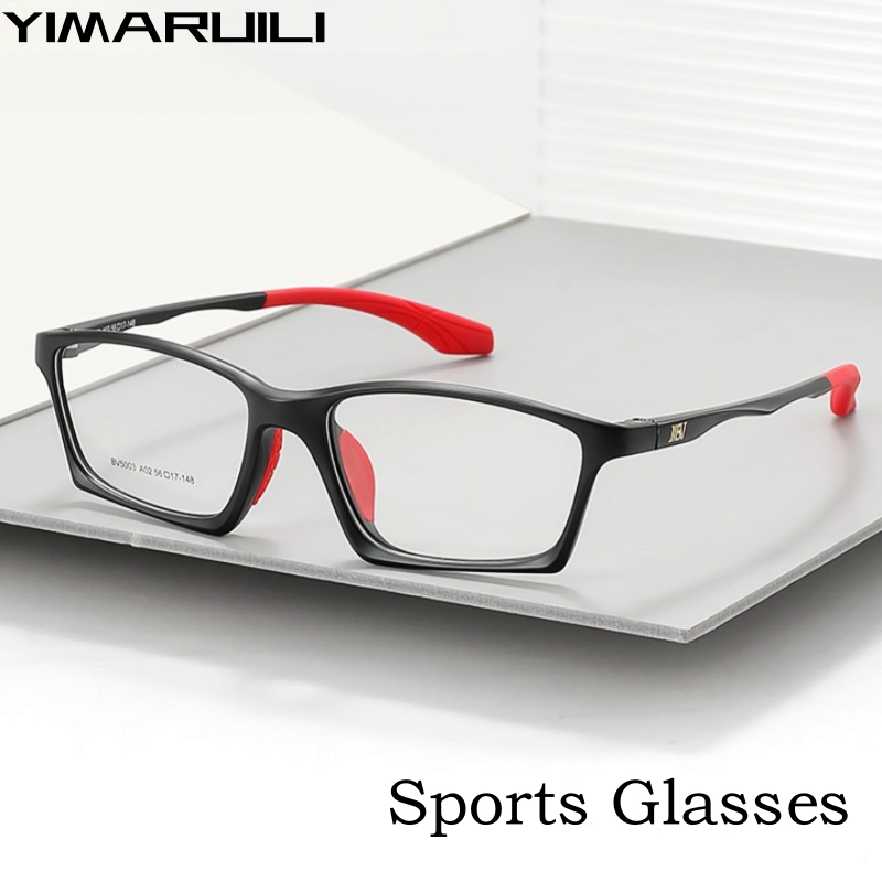 Men'S Fashion Non Prescription Glasses - Yimaruili-男性と女性のための超軽量スクエアアイウェア、光矯正、スポーツメガネ、滑り止めフレーム、高品質、ファッション、bv5003v
