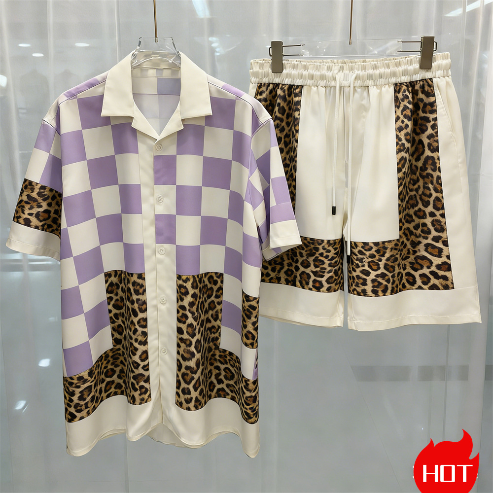 Mens Fashion Suits - ファッション夏メンズシャツスーツシンプルなソリッドスリーブカジュアルラペルシャツ特大ビーチショートハワイ服 y2k ビーチショーツセット