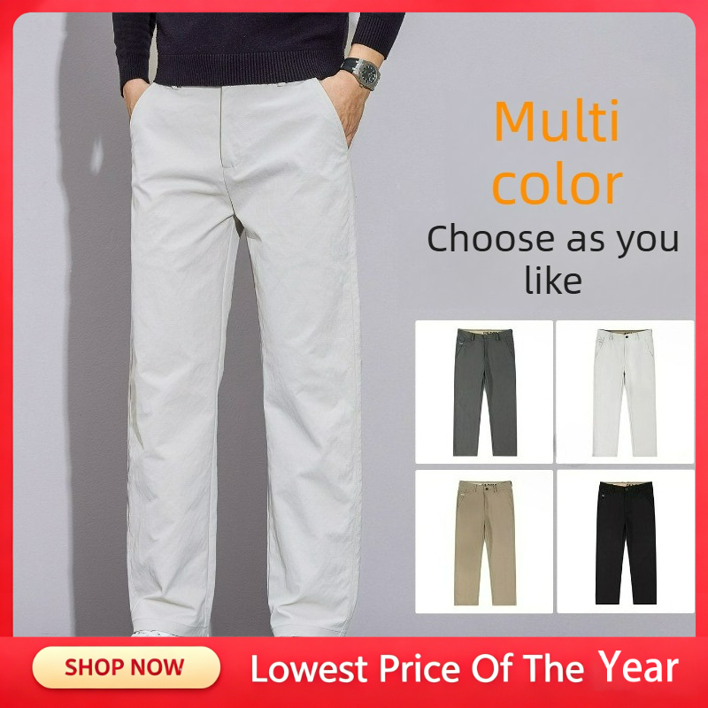 Men'S Fashion Khaki Pants - メンズパンツ ビジネスカジュアル 無地 春秋 ストレートレッグ ワークパンツ