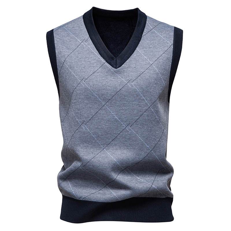 Men'S Fashion V Neck Sweater - 2026年新作 秋冬 メンズファッション プルオーバーニットベスト スリムフィット 暖かい重ね着