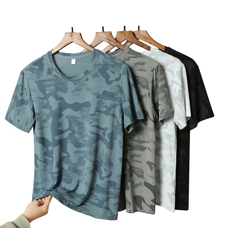 Mens Fashion Rugby Shirts - メンズアウトドアラグビースポーツカジュアルアイスシルク半袖Tシャツ夏のファッショントレンド吸汗速乾Tシャツ