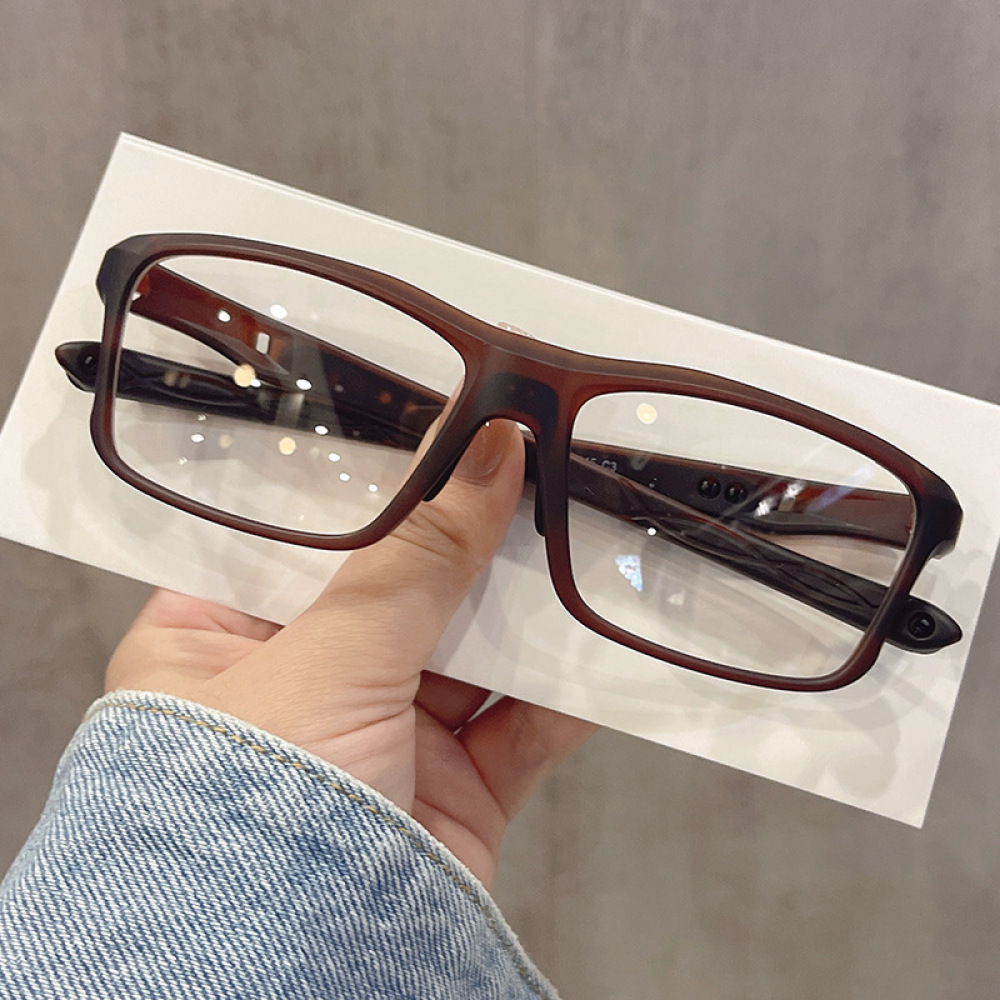 Men'S Fashion Non Prescription Glasses - ファッショナブルなブルーライトカットメガネ TR90 スポーツサイクリング用スクエアフレーム 調節可能なテンプル シンプルカジュアル メンズアイウェアセット