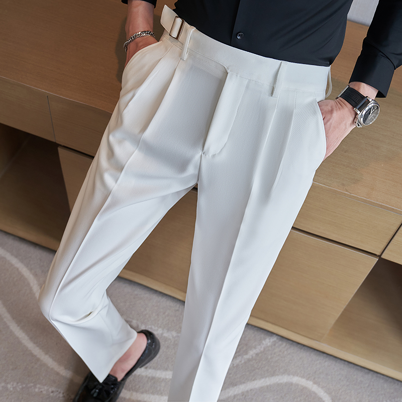 2026年新作 メンズ ブラック スーツパンツ、ホワイト ト - Men'S Fashion Khaki Pants のレビューと価格