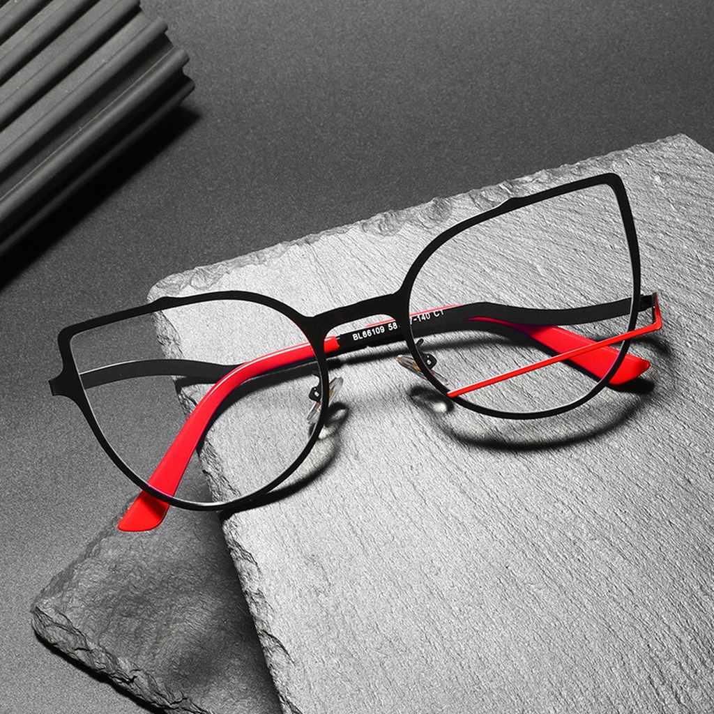抗青色光メガネ金属大型フレーム眼鏡幾何学的な非処方光学女性男 - Men'S Fashion Non Prescription Glasses のレビューと価格