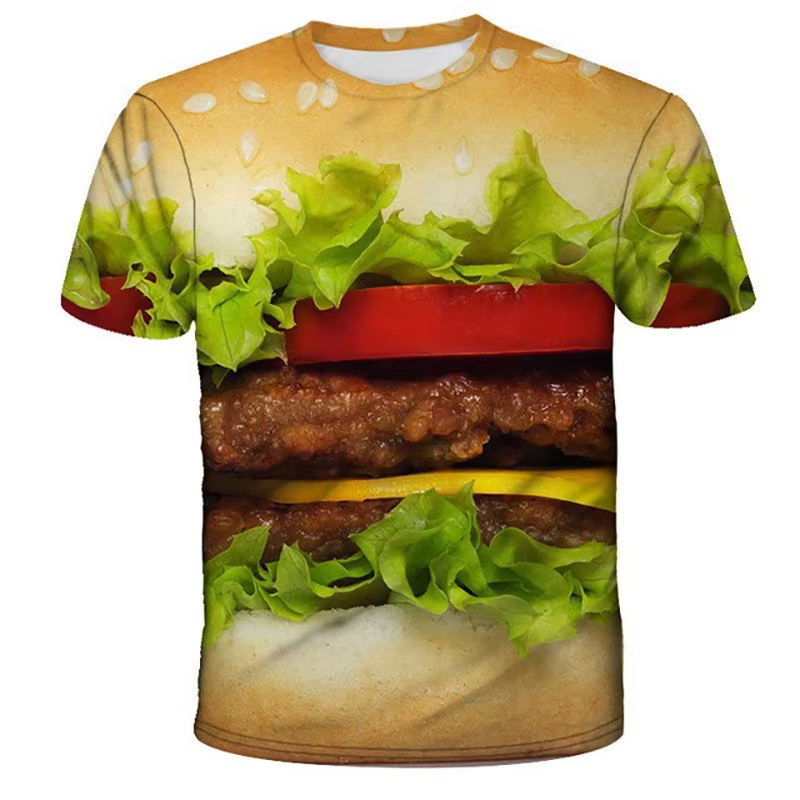 面白い食べ物柄3DプリントTシャツ メンズ レディース ハン - Men'S Fashion Hamburg のレビューと価格