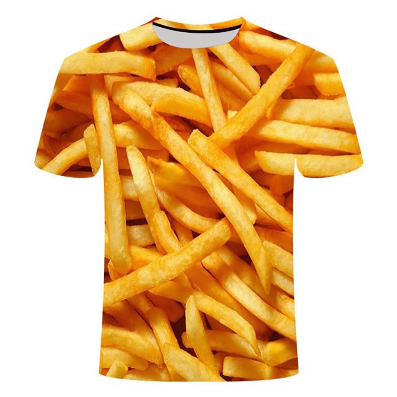 面白い食べ物柄3DプリントTシャツ メンズ レディース ハン - Men'S Fashion Hamburg のレビューと価格