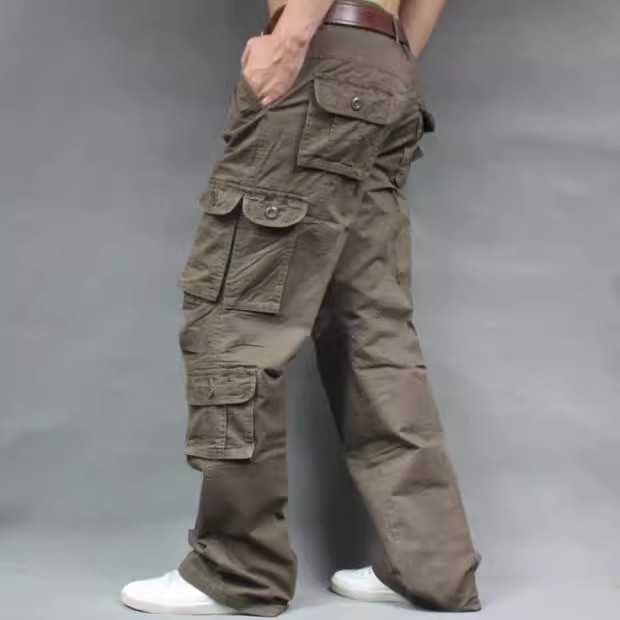 メンズファッションカジュアルカーゴパンツ、マルチポケットカー - Men'S Fashion Khaki Pants のレビューと価格