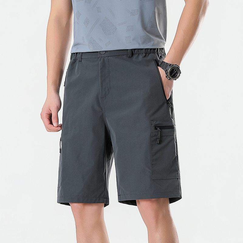メンズカーゴショーツ膝丈パンツジッパーポケット付きサマー速乾 - Men'S Fashion Trousers のレビューと価格