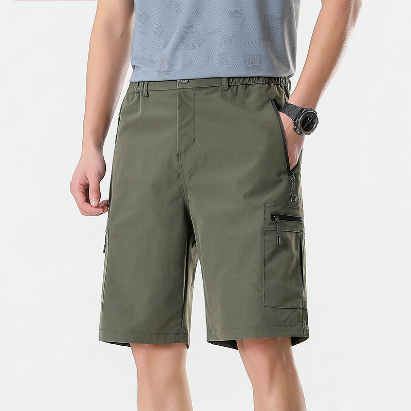 メンズカーゴショーツ膝丈パンツジッパーポケット付きサマー速乾 - Men'S Fashion Trousers のレビューと価格