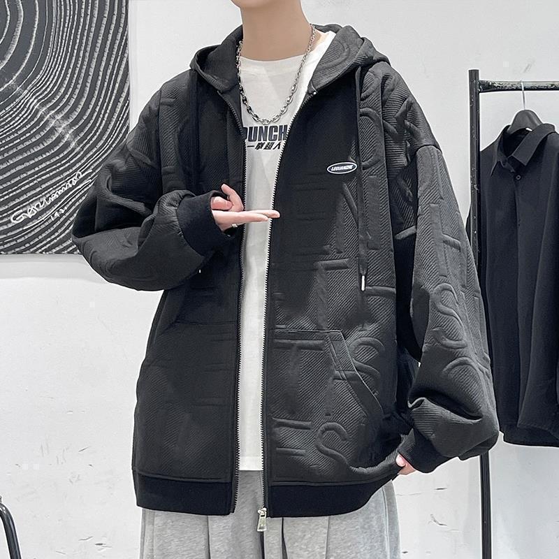 春秋のメンズスウェットシャツ、無地ブラック、フルジップアップ - Men'S Fashion Deals のレビューと価格
