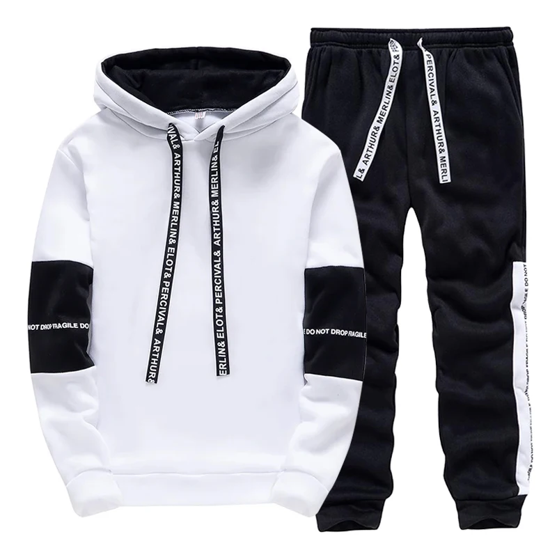 トラックスーツ男性用カジュアルフード付きスウェットシャツアウ - Mens Fashion Suits のレビューと価格