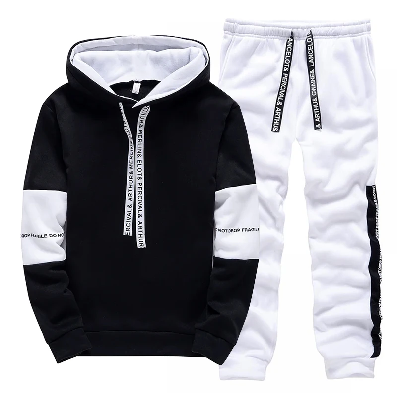 トラックスーツ男性用カジュアルフード付きスウェットシャツアウ - Mens Fashion Suits のレビューと価格