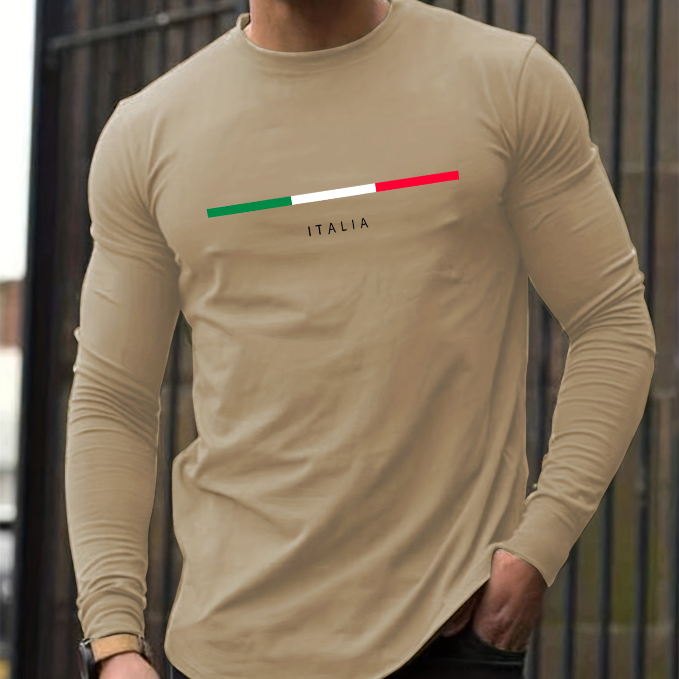 100% 純綿メンズ長袖ラウンドネックルーズイタリア柄プリン - Mens Fashion Casual のレビューと価格
