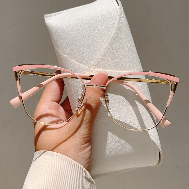 最新トレンドのキャットアイ型、ブルーライトカットメガネフレー - Men'S Fashion Non Prescription Glasses のレビューと価格