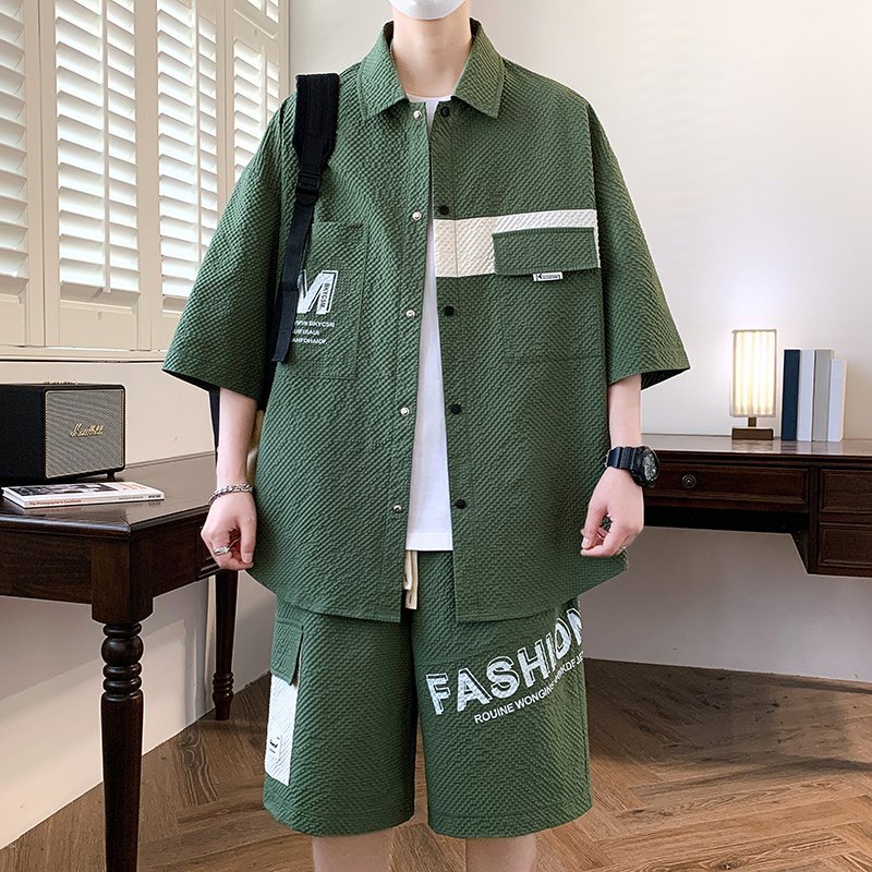 ファッションメンズセットトップシャツ＆ショーツツーピーストラ - Mens Fashion Streetwear のレビューと価格