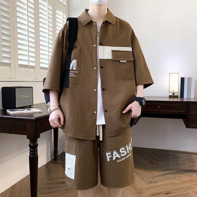 ファッションメンズセットトップシャツ＆ショーツツーピーストラ - Mens Fashion Streetwear のレビューと価格
