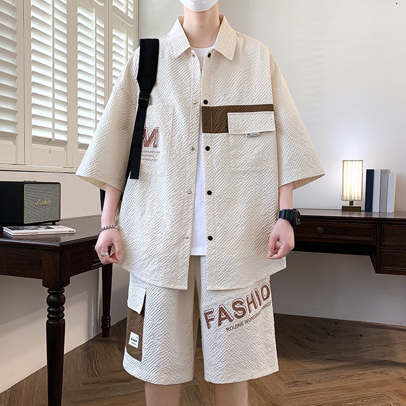 ファッションメンズセットトップシャツ＆ショーツツーピーストラ - Mens Fashion Streetwear のレビューと価格