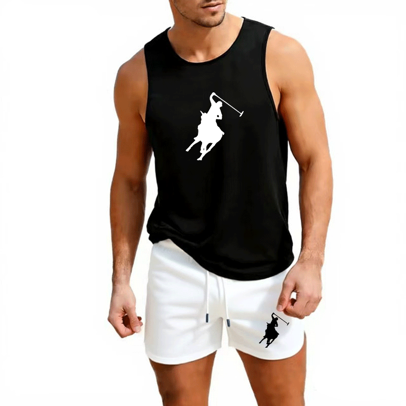 ヨーロッパメンズサマーベスト＆ショーツセット 2ピース アウ - Mens Fashion Casual のレビューと価格