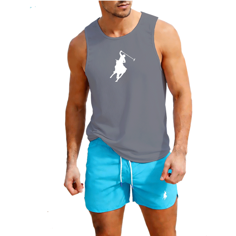 ヨーロッパメンズサマーベスト＆ショーツセット 2ピース アウ - Mens Fashion Casual のレビューと価格