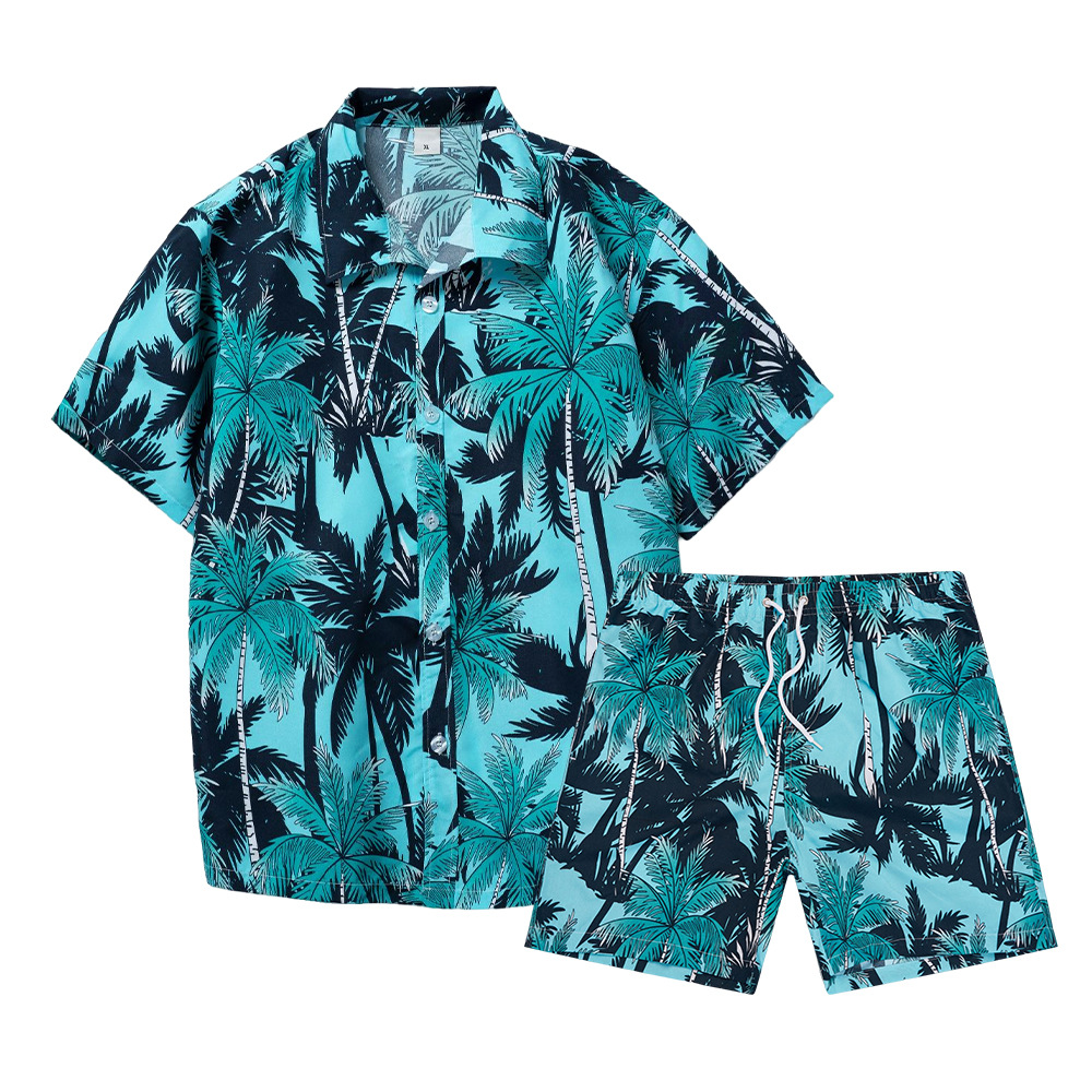 ハワイアンココナッツツリー3Dプリントメンズシャツセットファ - Mens Fashion Suits のレビューと価格