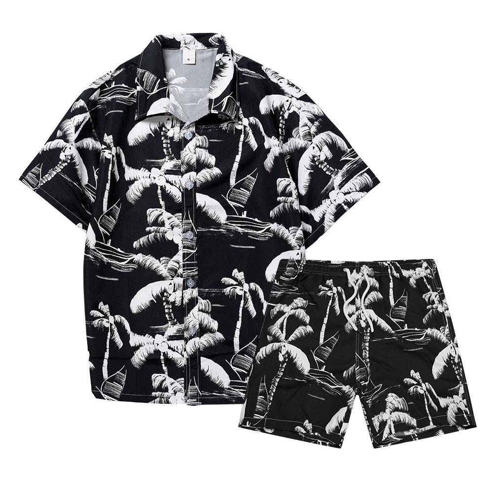 ハワイアンココナッツツリー3Dプリントメンズシャツセットファ - Mens Fashion Suits のレビューと価格