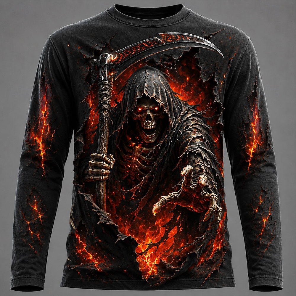 ハロウィン男性 3D グラフィックプリント長袖 Tシャツゴシ - Men'S Fashion 2025 のレビューと価格