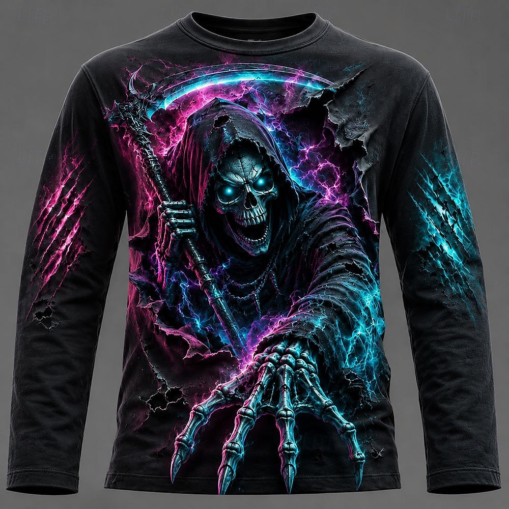 ハロウィン男性 3D グラフィックプリント長袖 Tシャツゴシ - Men'S Fashion 2025 のレビューと価格