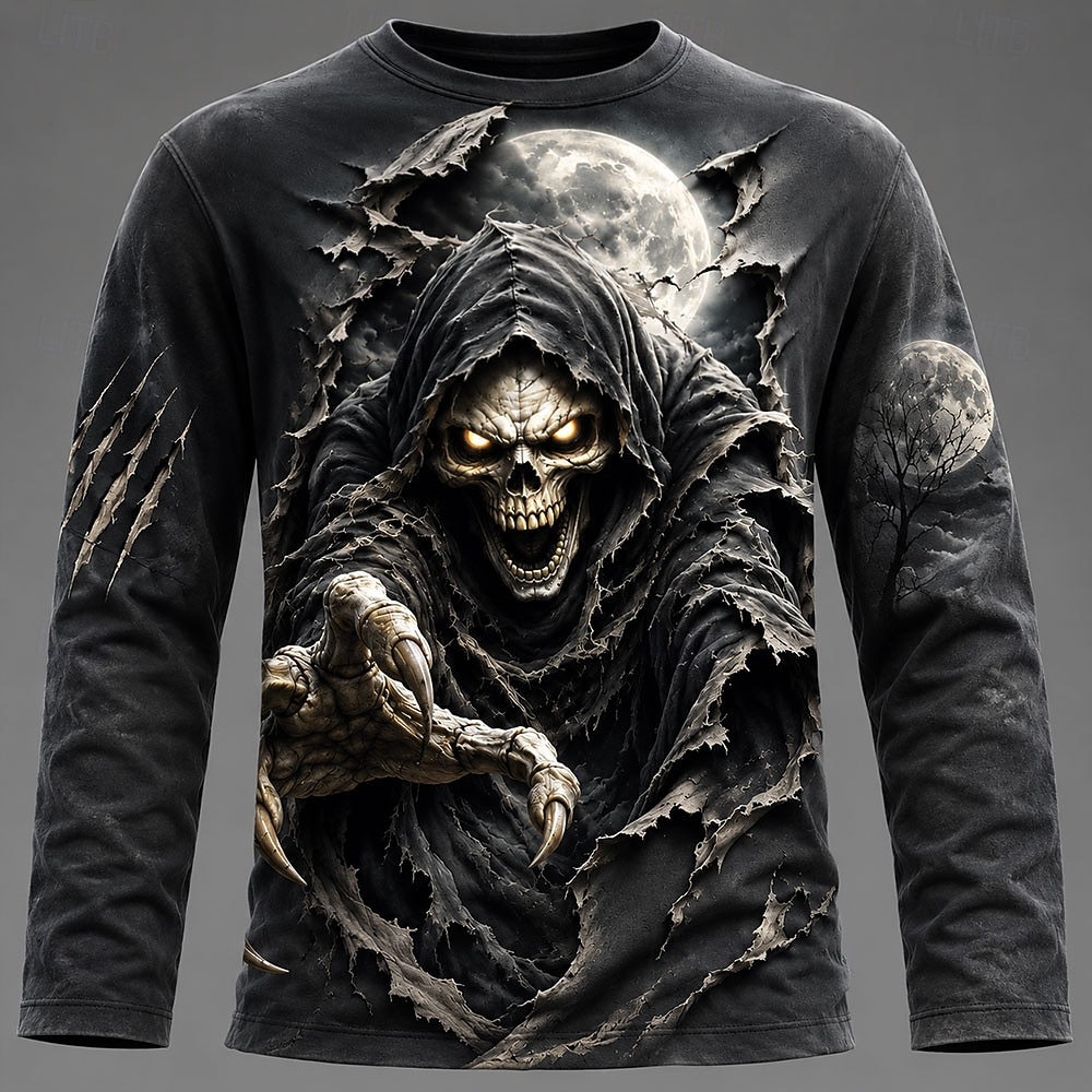 ハロウィン男性 3D グラフィックプリント長袖 Tシャツゴシ - Men'S Fashion 2025 のレビューと価格