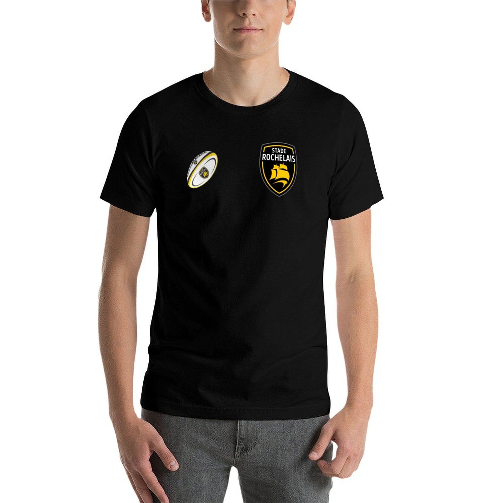 Stade Rochelais ラグビーデザイン Tシャツ  - Mens Fashion Rugby Shirts のレビューと価格