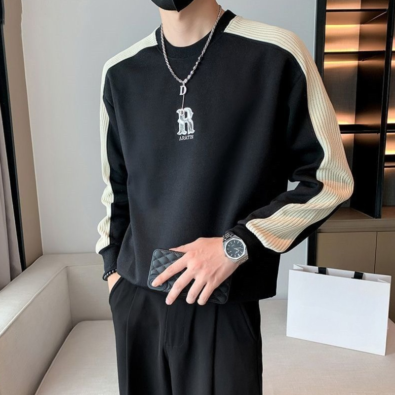 アルファベットブラックメンズプルオーバーレジャースプライシン - Men'S Fashion Deals のレビューと価格