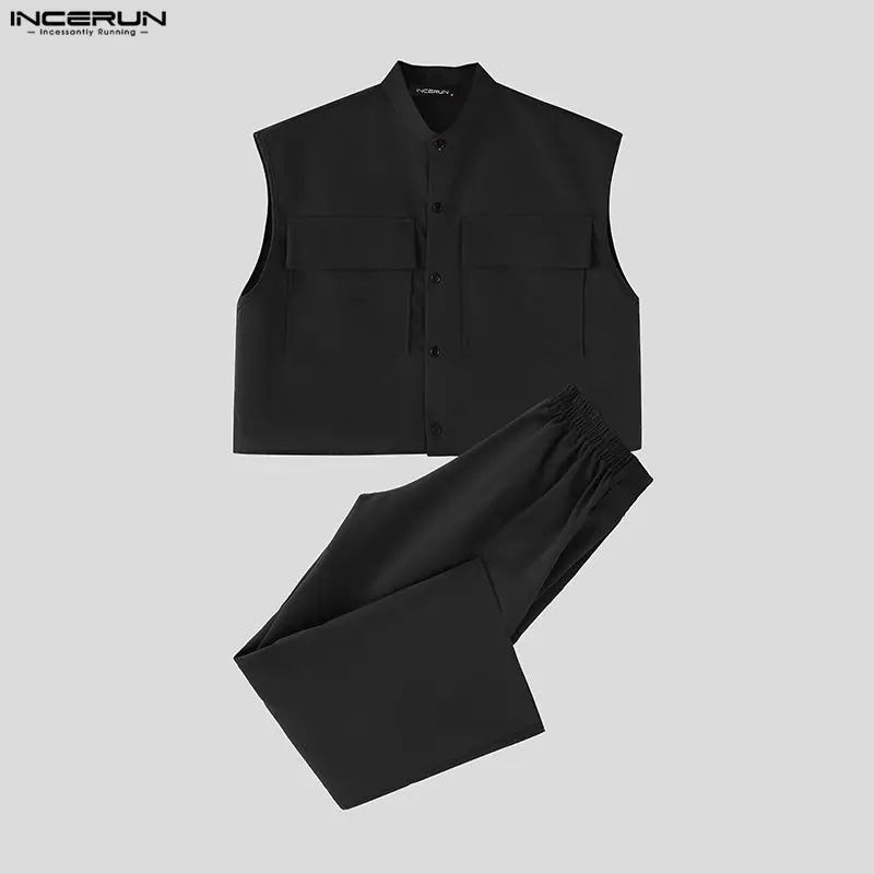 INCERUN 男性セット固体ノースリーブクロップトップスシ - Mens Fashion Streetwear のレビューと価格