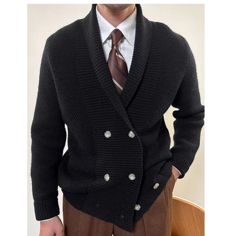 メンズ カジュアル ルーズフィット ニットカーディガン グリ - Men'S Fashion V Neck Sweater のレビューと価格