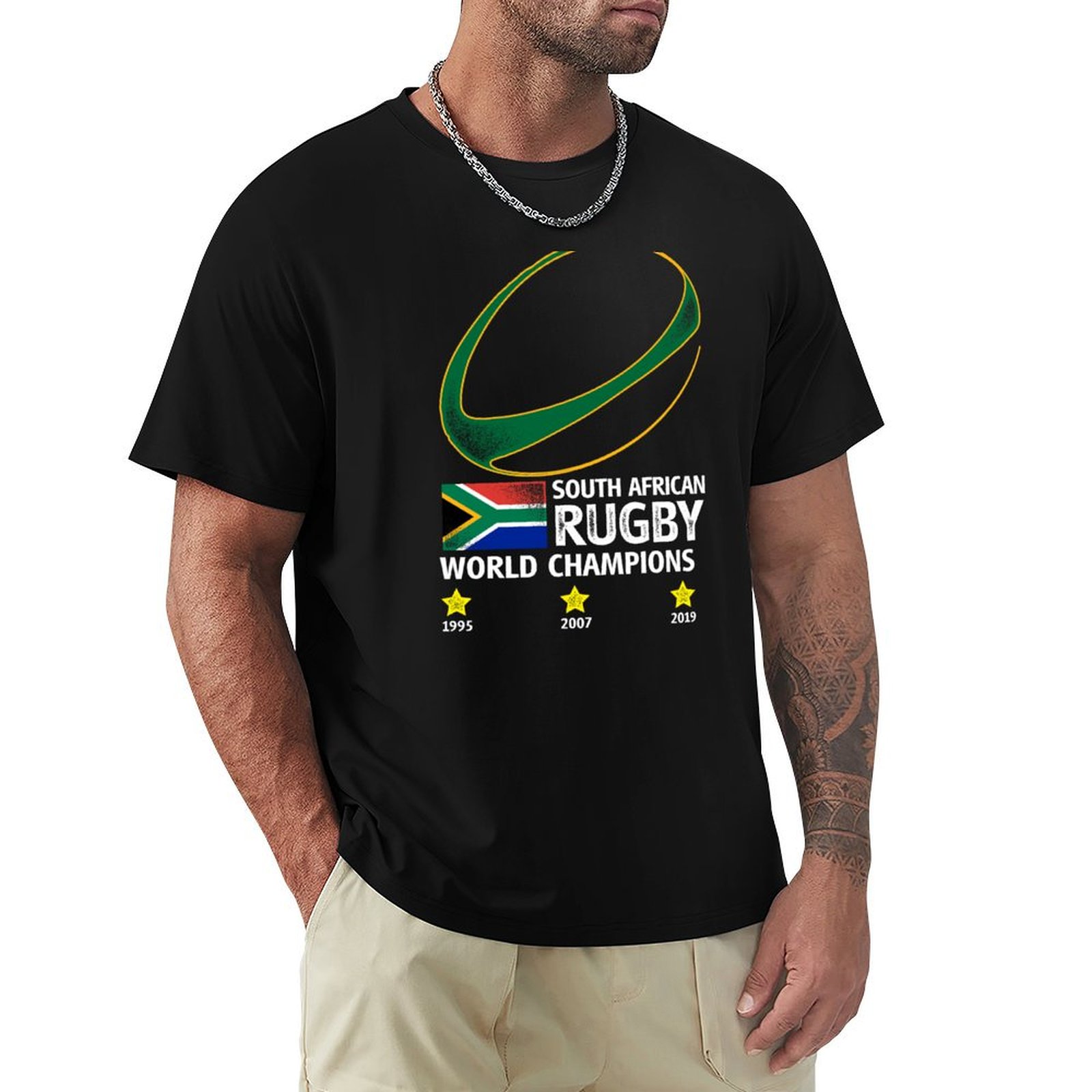ラグビー南アフリカ世界選手権Tシャツ ファッション シンプル - Mens Fashion Rugby Shirts のレビューと価格