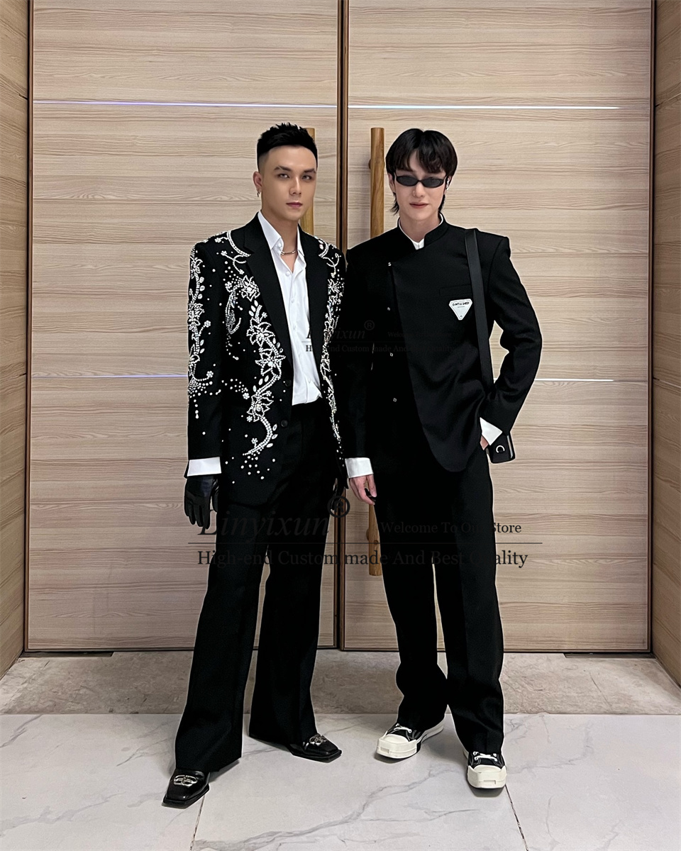 メンズメタルダイヤモンド装飾スーツ,ウェディングドレス,ブレ - Mens Fashion Trajes のレビューと価格