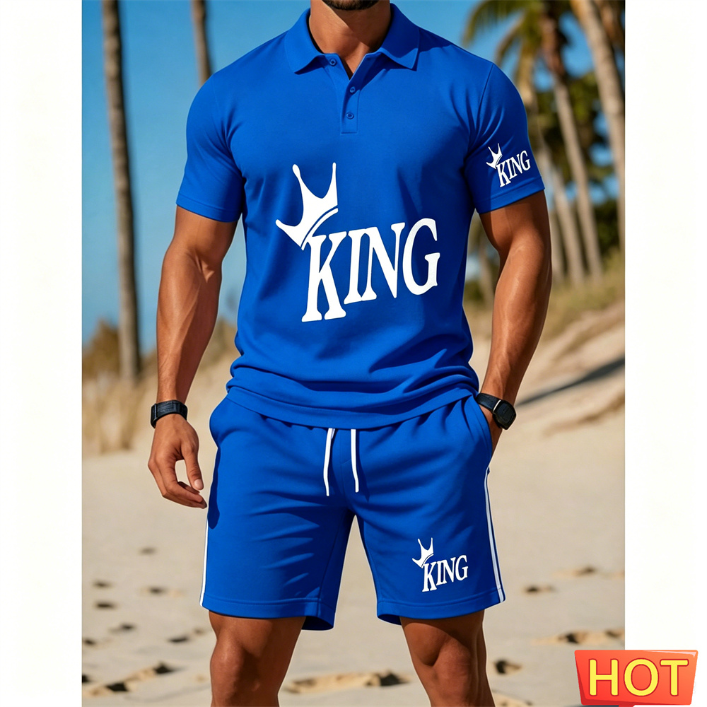 メンズ半袖スーツセット - ツーピースセット ファッションレ - Men Fashion King のレビューと価格