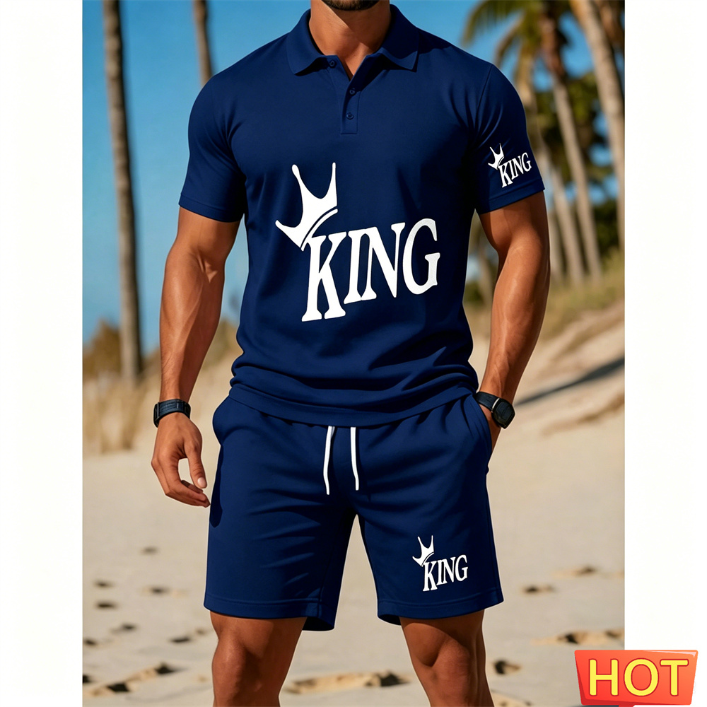 メンズ半袖スーツセット - ツーピースセット ファッションレ - Men Fashion King のレビューと価格