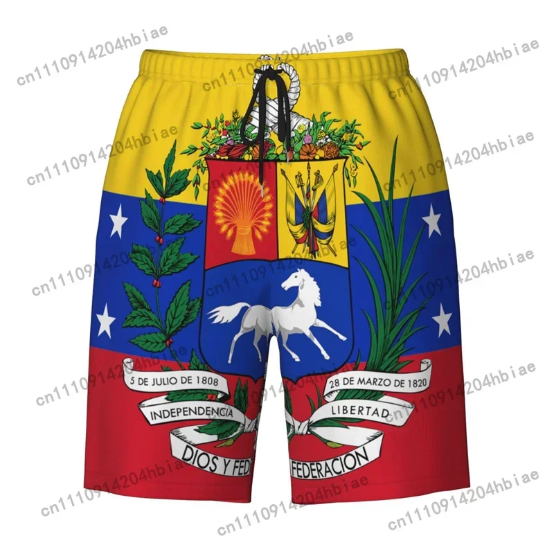 3Dプリントのベネズエラ国旗柄ショートパンツ、カジュアルスト - Swim Trunk Shorts のレビューと価格
