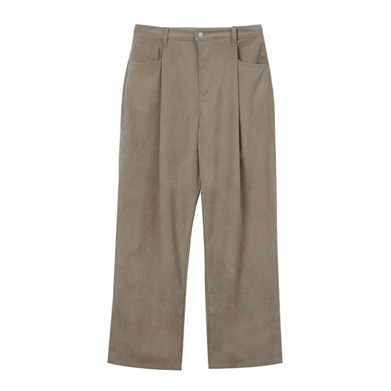 春のメンズダークカーキ無地ルーズカジュアルトレンディシンプル - Men'S Fashion Khaki Pants のレビューと価格