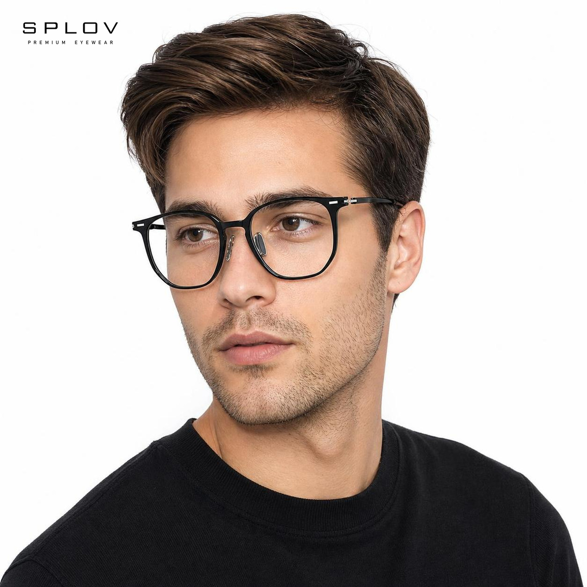 軽量オーバーサイズスクエア TR90 光学フレーム非処方メガ - Men'S Fashion Non Prescription Glasses のレビューと価格