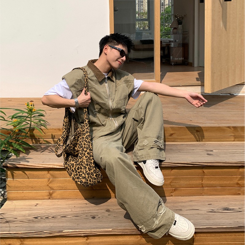 アメリカのファッションブランドレトロデニムジャケットメンズ夏 - Mens Fashion Casual のレビューと価格