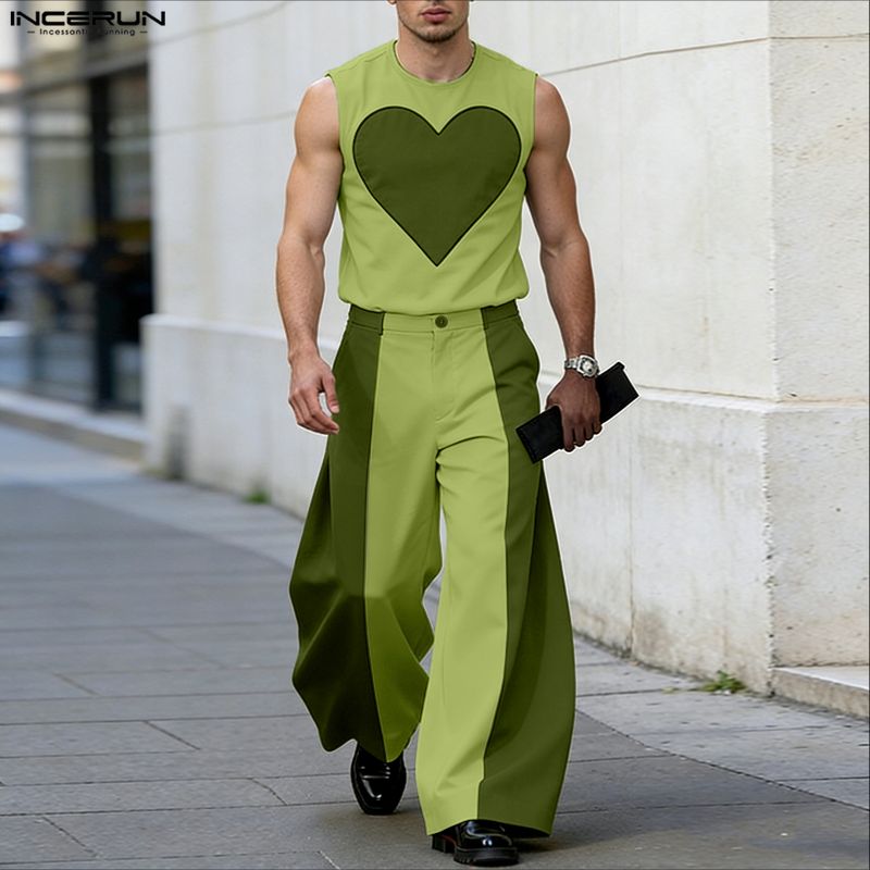 INCERUN メンズセット パッチワーク カラーブロック  - Mens Fashion Casual のレビューと価格