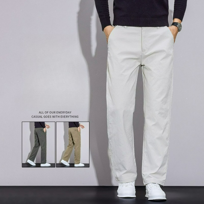 メンズパンツ ビジネスカジュアル 無地 春秋 ストレートレッ - Men'S Fashion Khaki Pants のレビューと価格